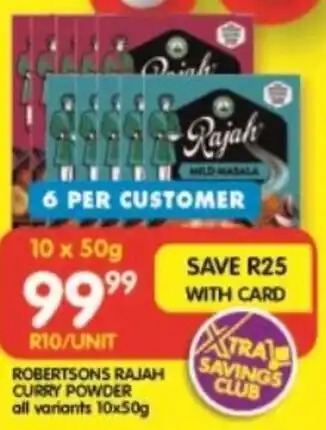 Shoprite ROBERTSONS RAJAH CURRY POWDER offer