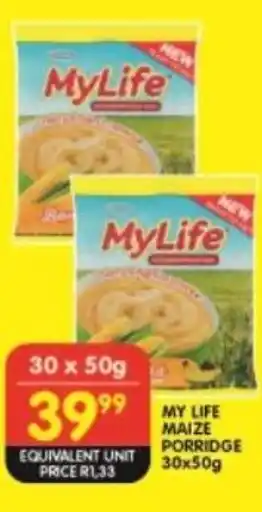 Shoprite MY LIFE MAIZE PORRIDGE 30x50g offer