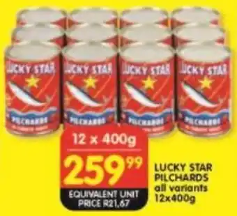 Shoprite LUCKY STAR PILCHARDS all variants 12x400g offer