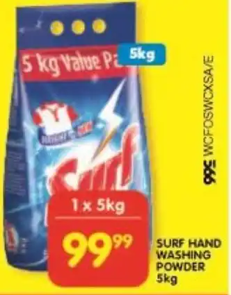 Shoprite SURF HAND WASHING POWDER 5kg offer