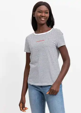Striped Logo Slim Fit Cotton T-shirt