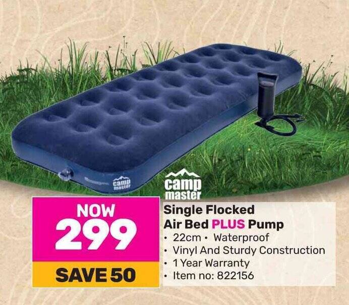Single Flocked Air Bed PLUS Pump offer at Game