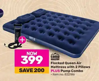 Game Flocked Queen Air Mattress with 2 Pillows PLUS Pump Combo offer