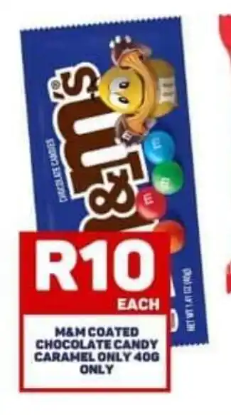 Pick n Pay M&M COATED CHOCOLATE CANDY CARAMEL ONLY 40G ONLY offer
