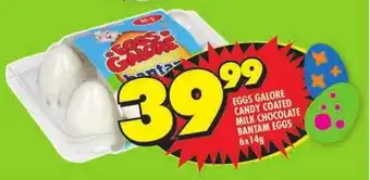 Shoprite EGGS GALORE CANDY COATED MILK CHOCOLATE BANTAM EGGS 6x14g offer