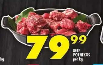 Shoprite BEEF POTJIEKOS per kg offer