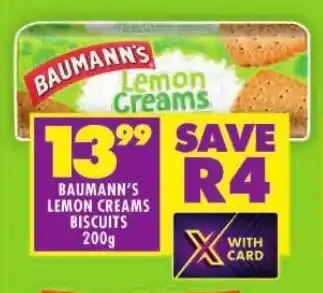 Shoprite BAUMANN'S LEMON CREAMS BISCUITS 200g offer