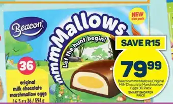 Pick n Pay Beacon mmmMallows Original Milk Chocolate Marshmallow Eggs 36 Pack offer