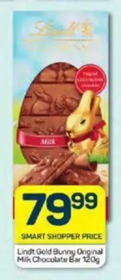 Pick n Pay Lindt Gold Bunny Original Milk Chocolate Bar 120g offer