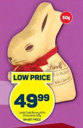 Pick n Pay Lindt Gold Bunny Milk Chocolate 50g offer