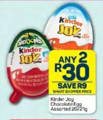 Pick n Pay Kinder Joy Chocolate Egg Assorted 20/21g offer