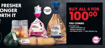 Woolworths POTATOES 2kg + SWEET POTATOES 1kg + BROWN ONIONS 1kg + BUTTERNUT SOCK OR GEM SQUASH 1kg offer