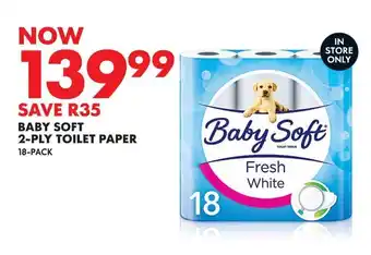 Woolworths BABY SOFT 2-PLY TOILET PAPER 18-PACK offer