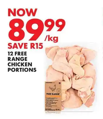Woolworths 12 FREE RANGE CHICKEN PORTIONS offer