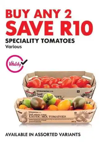 Woolworths SPECIALITY TOMATOES offer