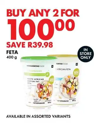 Woolworths FETA 400g offer