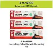 Makro Supa Mama Heavy Duty Refuse Bag With Drawstring-For 3 x 10's offer