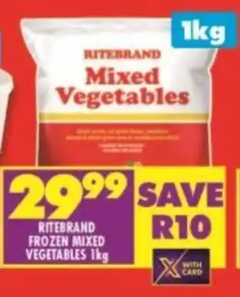 Shoprite RITEBRAND FROZEN MIXED VEGETABLES 1kg offer