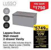 Builders Warehouse Lusso Lapana Duco Wall Mount 2 Drawer Vanity-Each offer