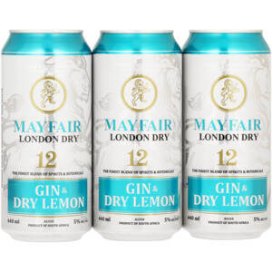 Mayfair London Dry Gin & Dry Lemon Cans 6 x 440ml offer at Shoprite Liquor