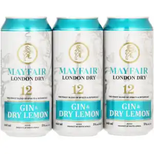 Shoprite Liquor Mayfair London Dry Gin & Dry Lemon Cans 6 x 440ml offer