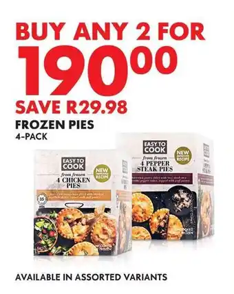 Woolworths FROZEN PIES 4-PACK offer