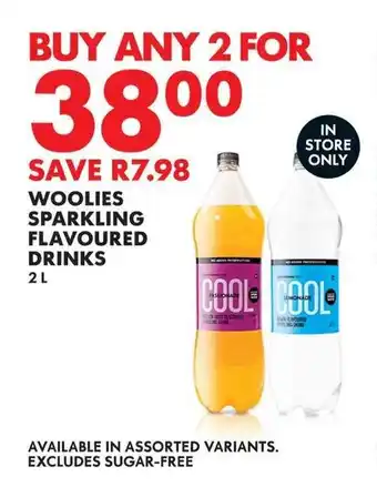 Woolworths WOOLIES SPARKLING FLAVOURED DRINKS 2L offer