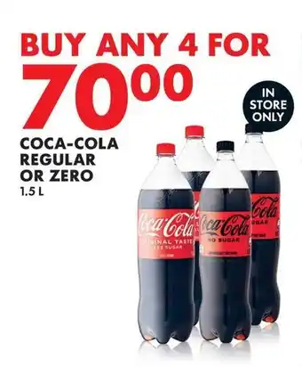 Woolworths COCA-COLA REGULAR OR ZERO 1.5L offer
