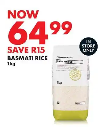 Woolworths BASMATI RICE 1kg offer