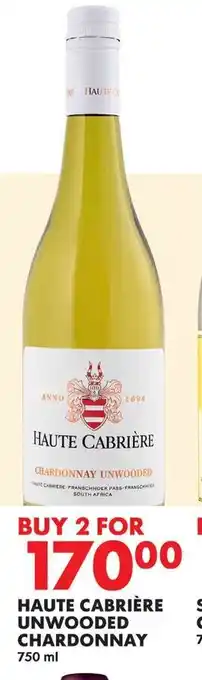 Woolworths HAUTE CABRIÈRE UNWOODED CHARDONNAY offer