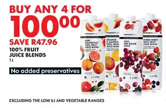 Woolworths 100% FRUIT JUICE BLENDS offer