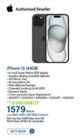 Incredible Connection iPhone 15 128GB offer