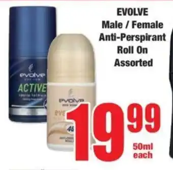Boxer EVOLVE Male/Female Anti-Perspirant Roll On Assorted offer