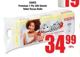 Boxer CONTE Premium 1 Ply 300 Sheets Toilet Tissue Rolls offer