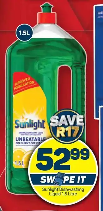 Pick n Pay Hypermarket Sunlight Dishwashing Liquid 1.5 Litre offer