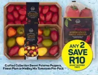 Pick n Pay Crafted Collection Sweet Palermo Peppers, Finest Plum or Medley Mix Tomatoes Pre-Pack offer