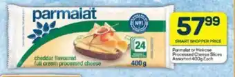 Pick n Pay Parmalat or Melrose Processed Cheese Slices Assorted 400g Each offer
