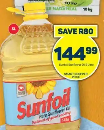 Pick n Pay Sunfoil Sunflower Oil 5 Litre offer