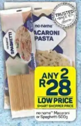 Pick n Pay no name Macaroni or Spaghetti 500g offer
