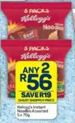 Pick n Pay Kellogg's Instant Noodles Assorted 5x70g offer