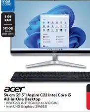 Makro Acer - 54 cm (21.5) aspire c22 intel core i3 all-in-one desktop offer