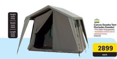 Camp master - canvas gazebo tent (excludes gazebo) offer at Makro