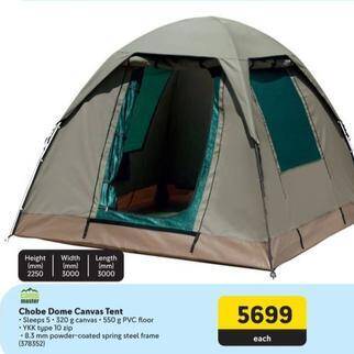 Camp master - chobe dome canvas tent offer at Makro