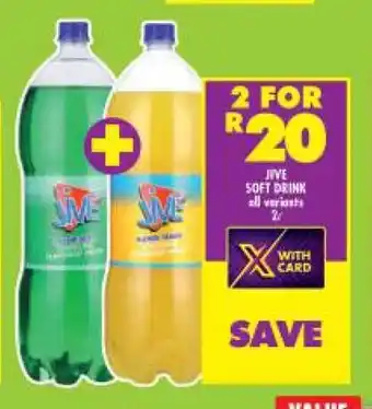 Shoprite JIVE SOFT DRINK all variants 2L offer