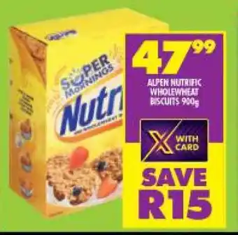 Shoprite ALPEN NUTRIFIC WHOLEWHEAT BISCUITS 900g offer