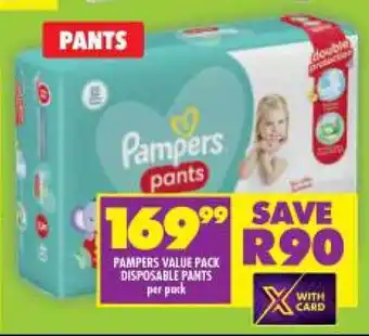 Shoprite PAMPERS VALUE PACK DISPOSABLE PANTS per pack offer