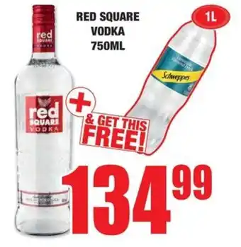 Boxer Liquors RED SQUARE VODKA 750ML + FREE Schweppes offer