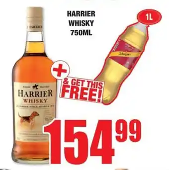 Boxer Liquors HARRIER WHISKY 750ML + FREE Schweppes offer