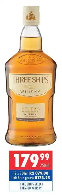 Ultra Liquors THREE SHIPS SELECT PREMIUM WHISKY offer