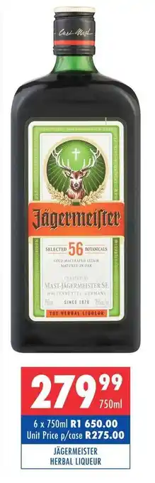 Ultra Liquors JÄGERMEISTER HERBAL LIQUEUR offer